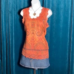 Licorice orange long tank top